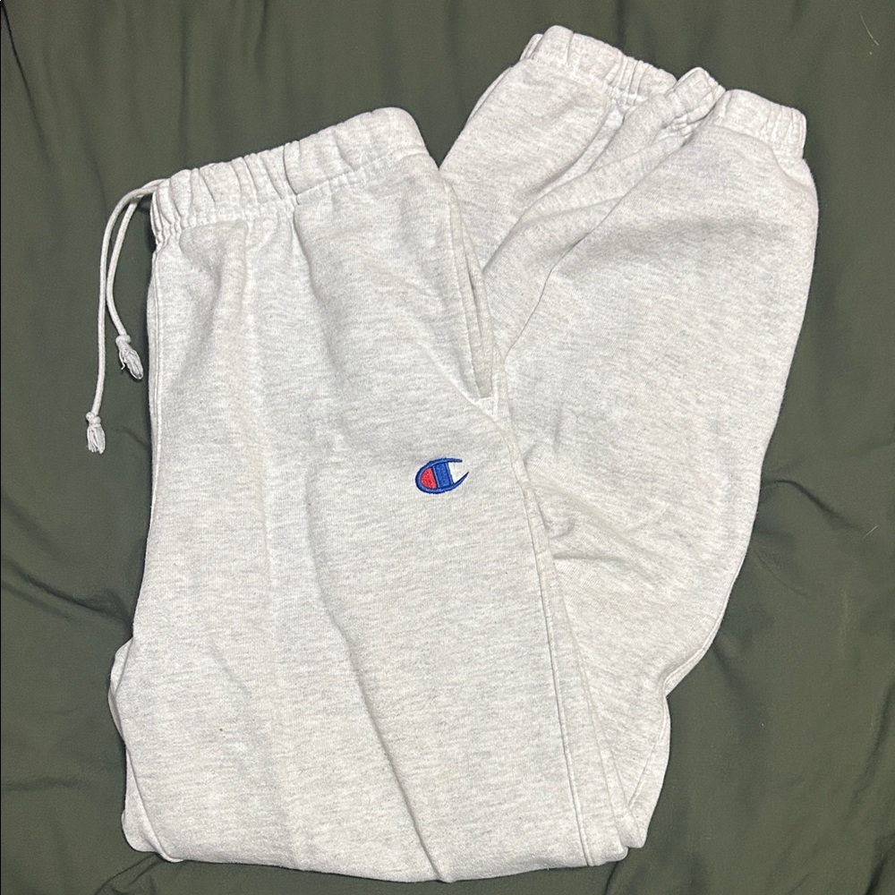 Champion Light Gray Joggers with Logo